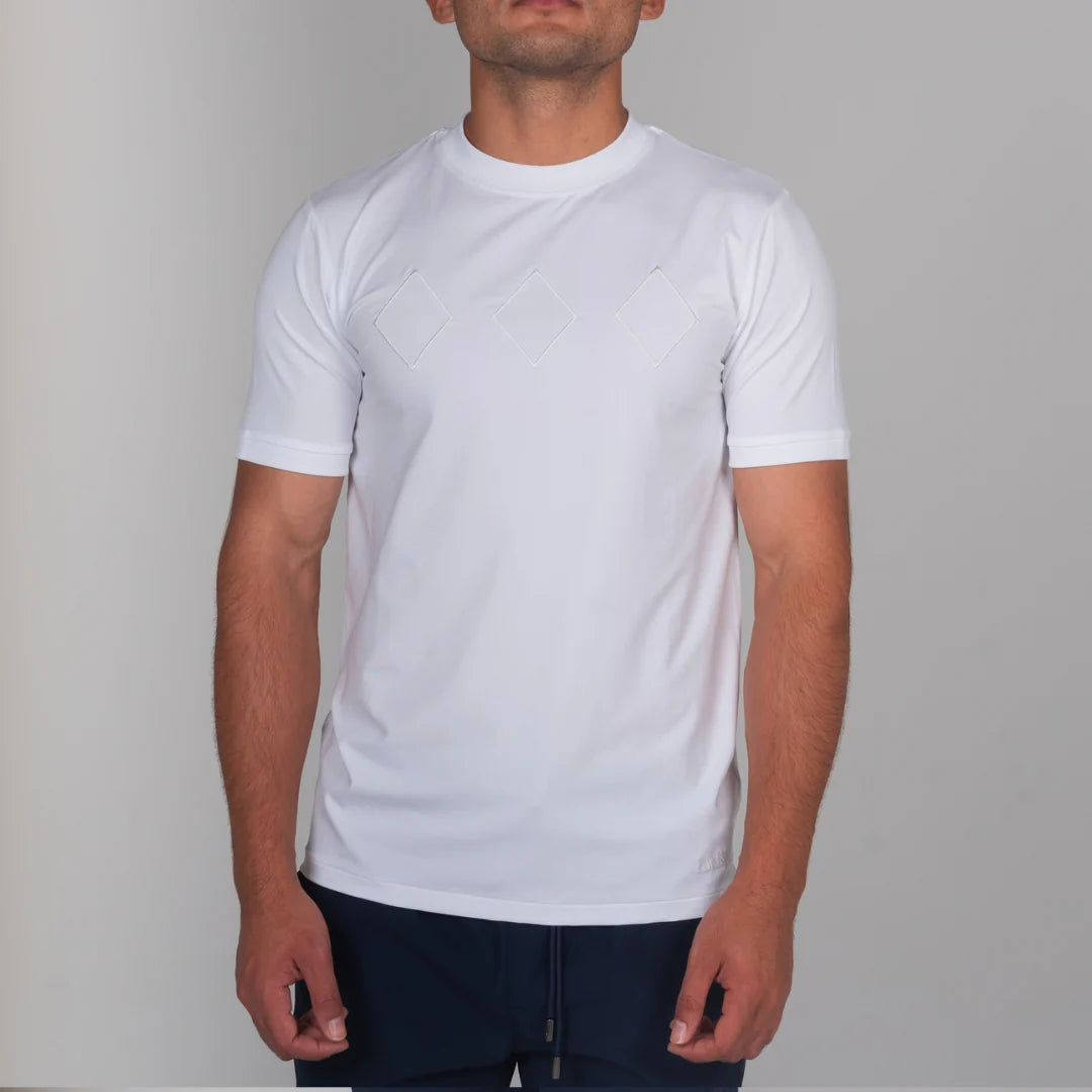 Lanka Diamond Stitch T-Shirt - White